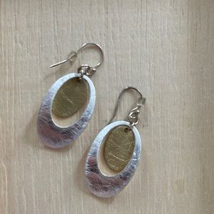 Two tone metal earrings